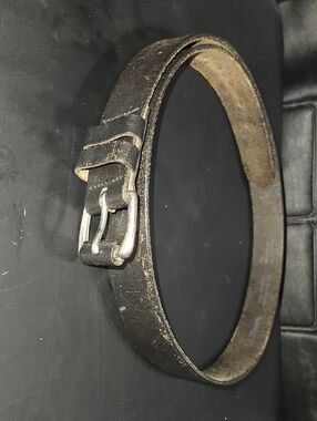 L.L. Bean Cowhide Black Leather Belt - Made in England Size 42